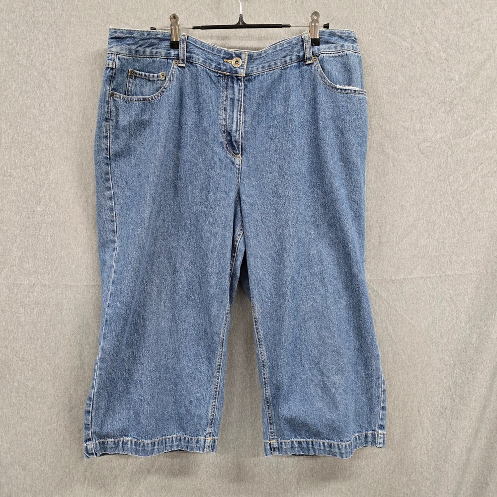 Christopher & Banks Petite Denim Capri Pants Medium‎ Wash Blue Jeans Womens 16P